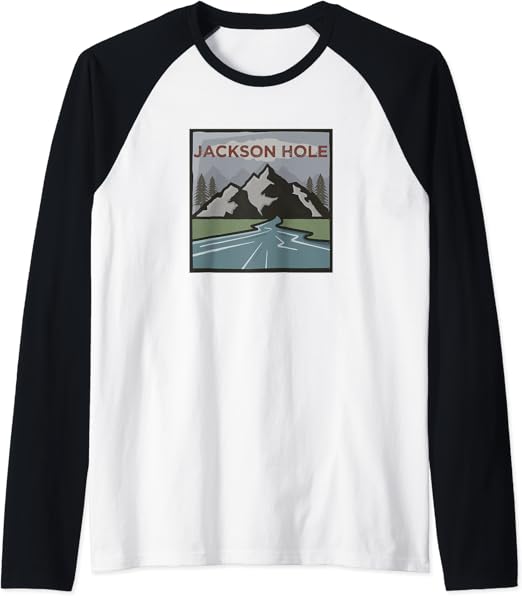 Vintage Jackson Hole, WY Illustration / Retro Jackson Hole Raglan